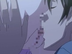 Dispirited anime video with busty beauty making love